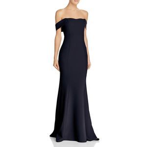 Likely Womens Bartolli Navy Off-The-Shoulder Mermaid Evening Dress Gown NWT